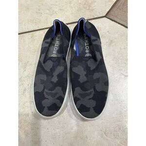 Rothy's The Original Slip On Sneakers Shoes Gray Camo Grey Knit Womens Size 7.5